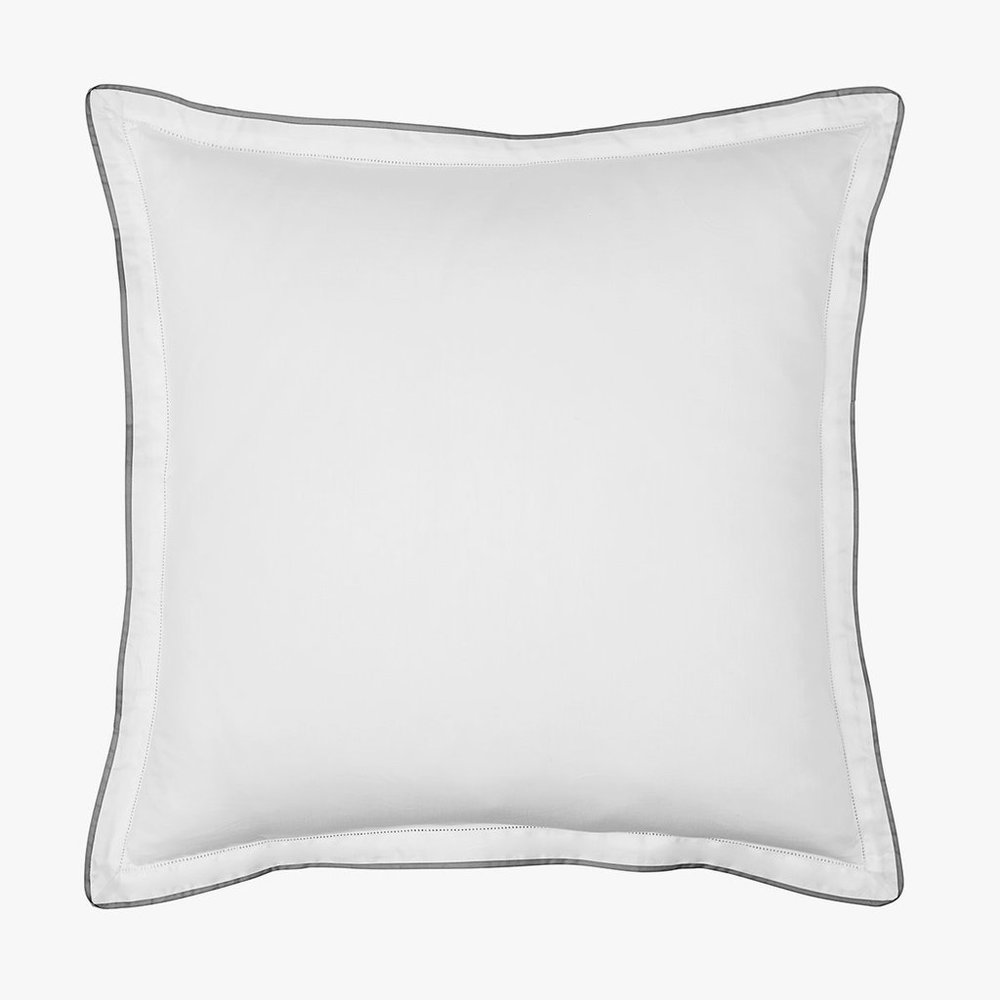 Under the Canopy Hemstitch White/Grey Organic Cotton Euro Sham, From $49.99, New